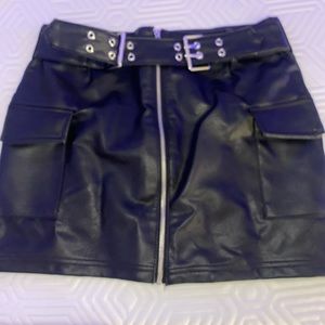 Black leather skirt from fashionnova since large